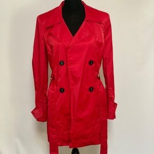 Red trench coat